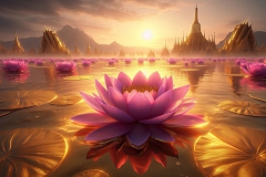 Nenúfares en el Espejo Dorado